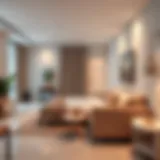 Modern studio apartment interior showcasing elegant decor