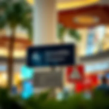 Transport Accessibility to the Mall Signage indicating transport options to and from the mall, highlighting accessibility.
