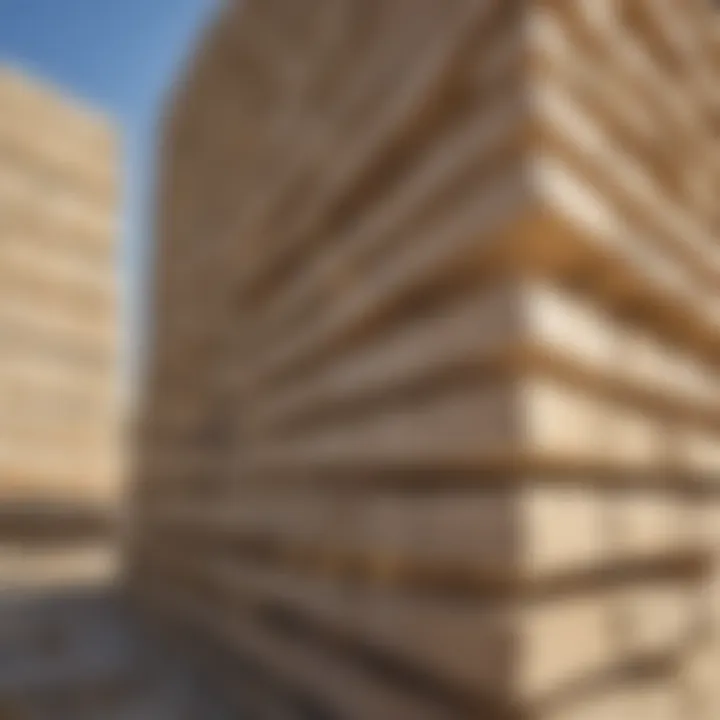 A close-up view of sustainable materials used in Ras Al Khor constructions