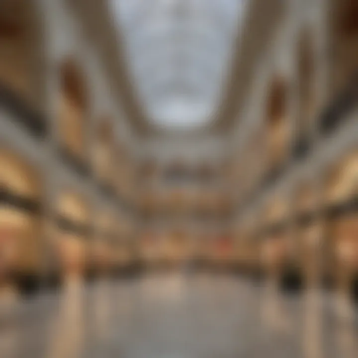 An architectural view of a popular mall in Mohammed Bin Zayed City highlighting its design and layout.