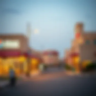 Local amenities in Mussafah, including shops and recreational areas