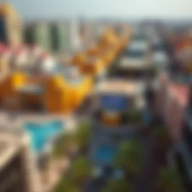 Aerial View of Sheikh Rashid Street Aerial view of Sheikh Rashid Street showcasing its vibrant architecture