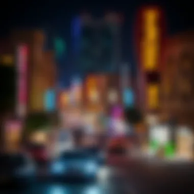 Night View of Sheikh Rashid Street Night view of Sheikh Rashid Street highlighting its vibrant urban life