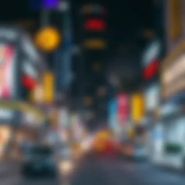 Vibrant Commercial Hub of Sheikh Zayed Road A bustling commercial district near Sheikh Zayed Road