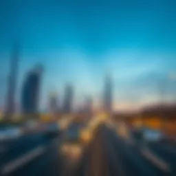 A stunning view of the skyline along Sheikh Zayed Road