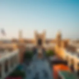 An aerial view of Souq Al Emarah showcasing its architectural beauty