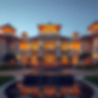 Luxurious clubhouse showcasing elegant architecture and vibrant surroundings