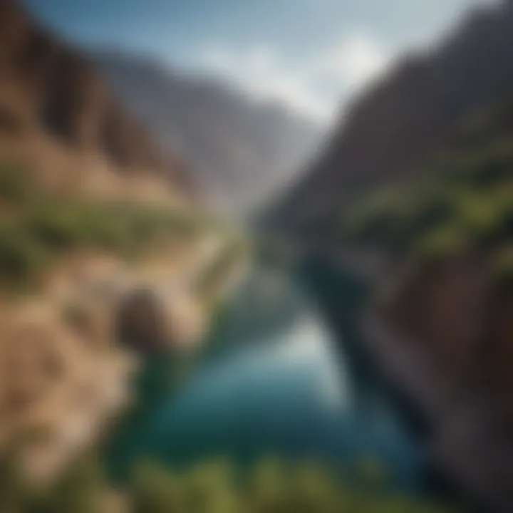 Hatta Dam surrounded by lush greenery