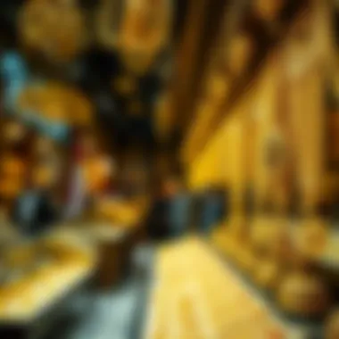 Intricate Gold Jewelry Display Glittering display of intricate gold jewelry at the Gold Souk