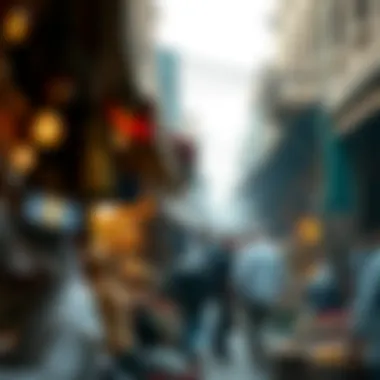 Dynamic Trade Environment at the Souq A bustling market scene illustrating the trade dynamics