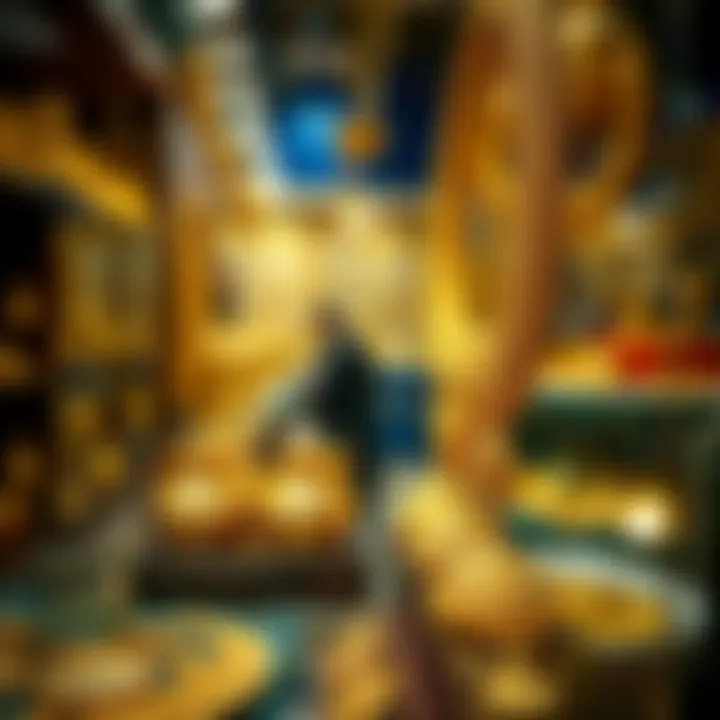 Cultural Heritage Reflected in Gold Artifacts Vibrant displays of gold artifacts showcasing cultural heritage