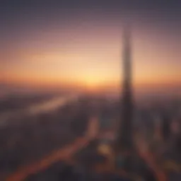 Stunning sunset over Dubai skyline