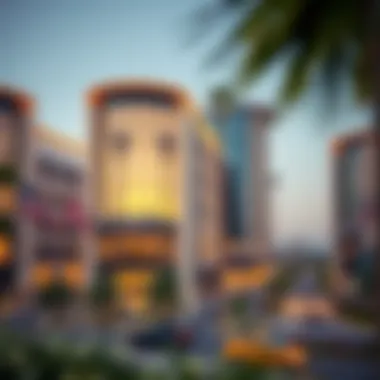 Architectural Elegance of Karama Centre A panoramic view of the Karama Centre showcasing its architectural elegance