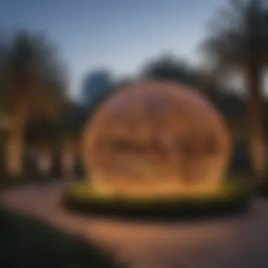 Artistic Installations at Dubai Garden Glow Visitors enjoying the artistic installations at Dubai Garden Glow