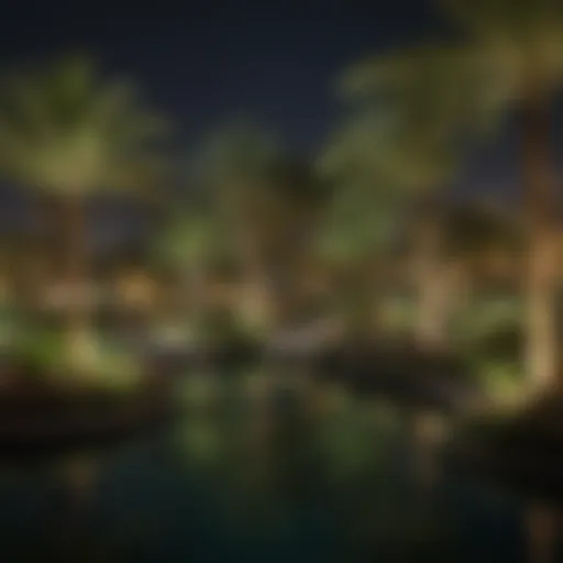 A panoramic view of Dubai Garden Glow illuminated at night