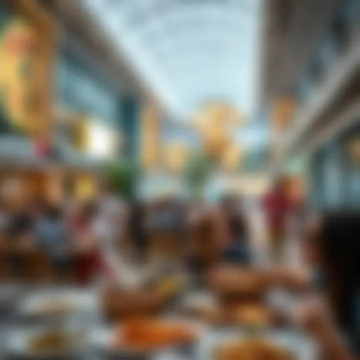 Diverse Culinary Experience at Marina Mall Vibrant dining scene at Marina Mall featuring various cuisines