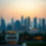 A stunning view of Meydan's modern skyline