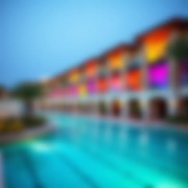 Amenities Enhancing the Swimming Experience at Al Mamzar Park Luxurious amenities surrounding the Al Mamzar Park pools