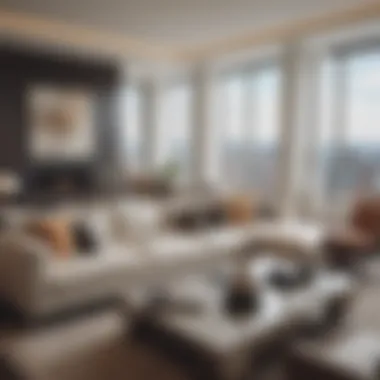 Elegance in Apartment Interiors Luxurious living room interior in a World Trade Center apartment