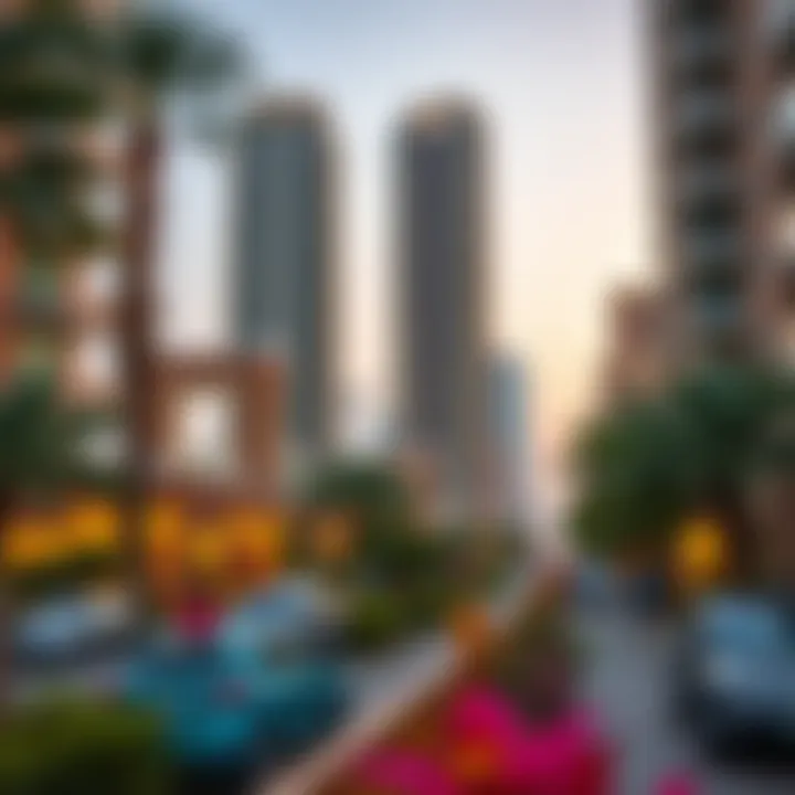 Vibrant neighborhood dynamics surrounding Floria Residence in Dubai