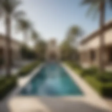 Tranquil Outdoor Pool Area at Four Seasons Elegant outdoor pool area surrounded by lush landscaping