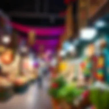 Marketplace Showcasing International Crafts at Global Village Colorful marketplace inside Global Village highlighting international crafts