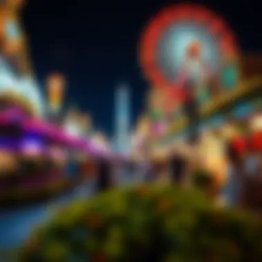 Vibrant Night Scene at Global Village Vibrant night scene at Global Village with illuminated attractions