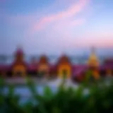 Panoramic view of Global Village showcasing cultural pavilions