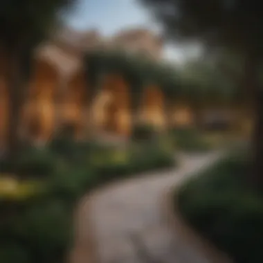 Artistic Elements in the Garden Artistic design elements integrated into the landscape of Hadiqat Al Tawaar.