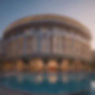 Stunning Exterior of a Dubai Hotel Luxurious hotel exterior in Dubai