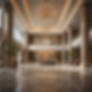 Elegant Hotel Lobby in Dubai Modern hotel lobby showcasing elegance