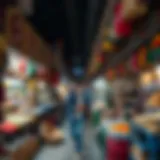 Vibrant market stalls showcasing diverse products