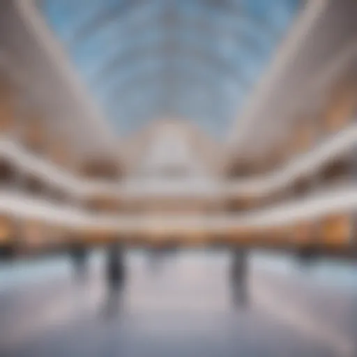 An elegant view of the ice skating rink at Mall of the Emirates, showcasing its modern design and vibrant atmosphere.