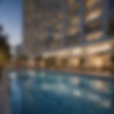 Amenities available at Marina Towers, including the pool and leisure facilities