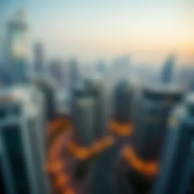 Aerial view of Marwa Heights showcasing its modern architecture