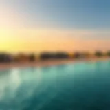 A stunning view of Mer Beach showcasing its pristine shoreline and luxury amenities