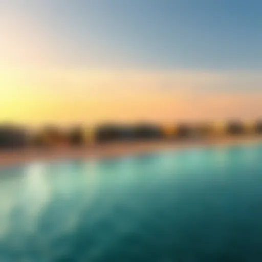 A stunning view of Mer Beach showcasing its pristine shoreline and luxury amenities