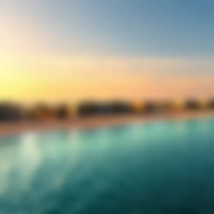 A stunning view of Mer Beach showcasing its pristine shoreline and luxury amenities