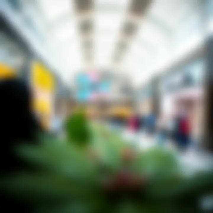 Inside Mirdif Avenue Mall with vibrant shops and shoppers