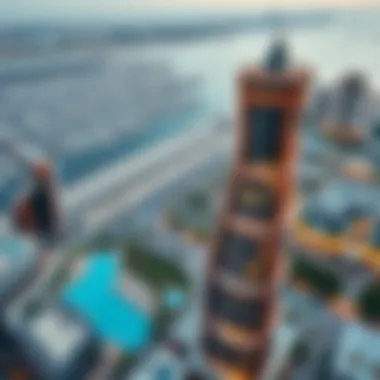 Aerial View of Murano Residences in Dubai Aerial view of Dubai highlighting Murano Residences