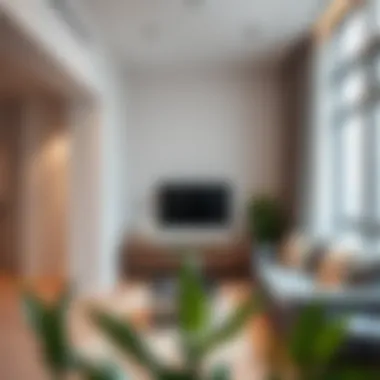 Modern Studio Interior in Al Nahda 2 A stylish studio apartment interior showcasing modern design