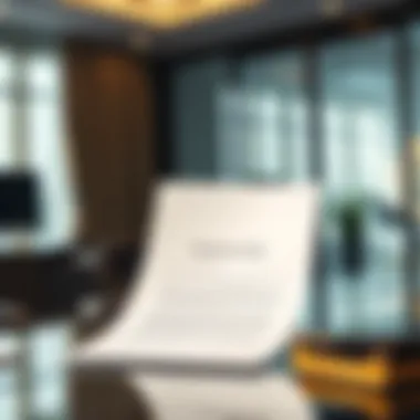 Resignation Letter in a Professional Environment Elegant office setting with resignation letter on desk