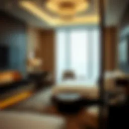 Luxurious room interior showcasing modern amenities