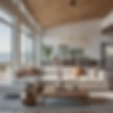 Modern Beach House Living Room Interior design showcasing a modern beach house living room
