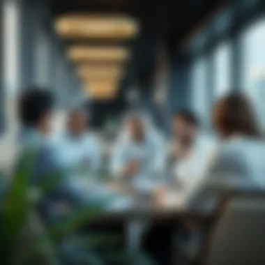 A diverse group of investors discussing real estate opportunities in a professional setting