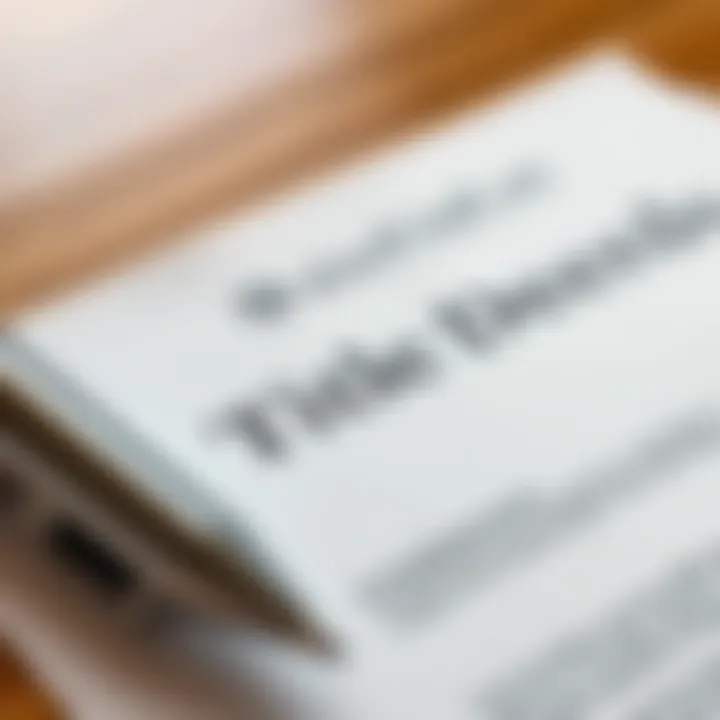 A detailed view of a title deed document in Dubai