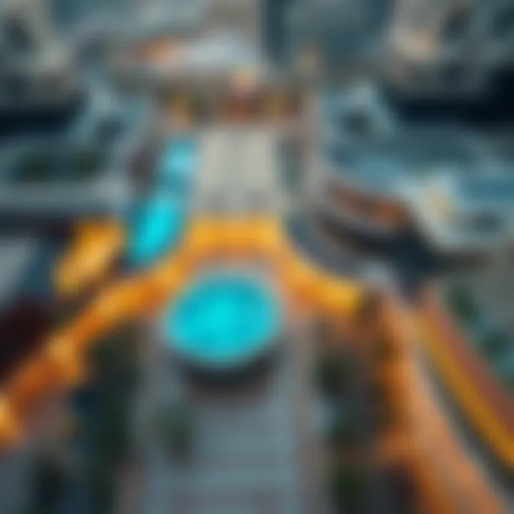 Aerial view showcasing the location of Oasis Mall in Dubai