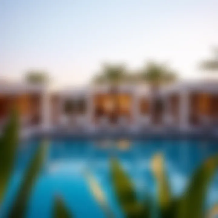 Exclusive Amenities by the Private Pool Exclusive amenities surrounding a private hotel pool