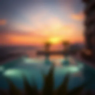 Sunset Splendor from a Private Pool Stunning sunset view from a hotel private pool