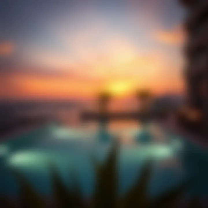 Sunset Splendor from a Private Pool Stunning sunset view from a hotel private pool